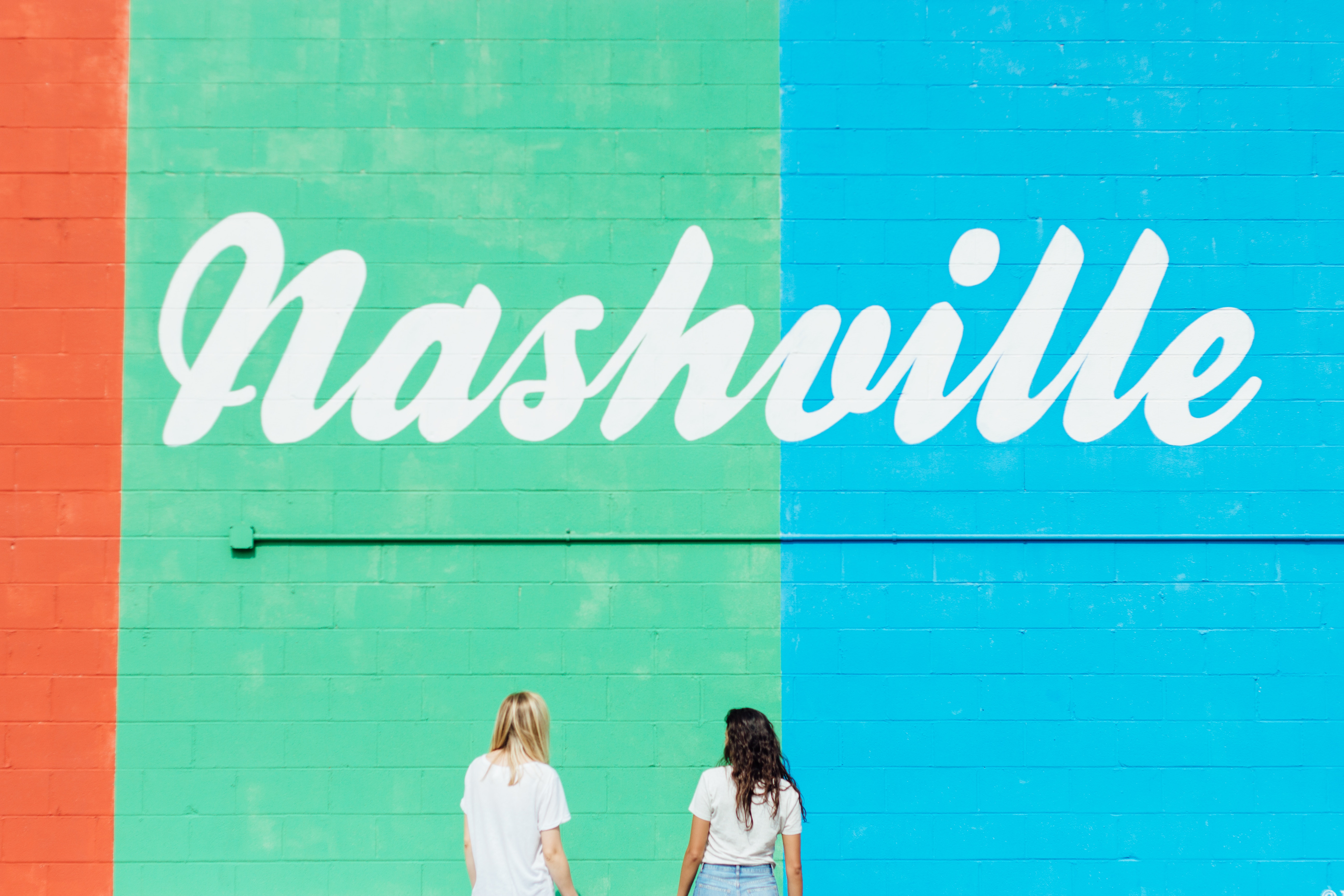 Nashville text on colorful wall