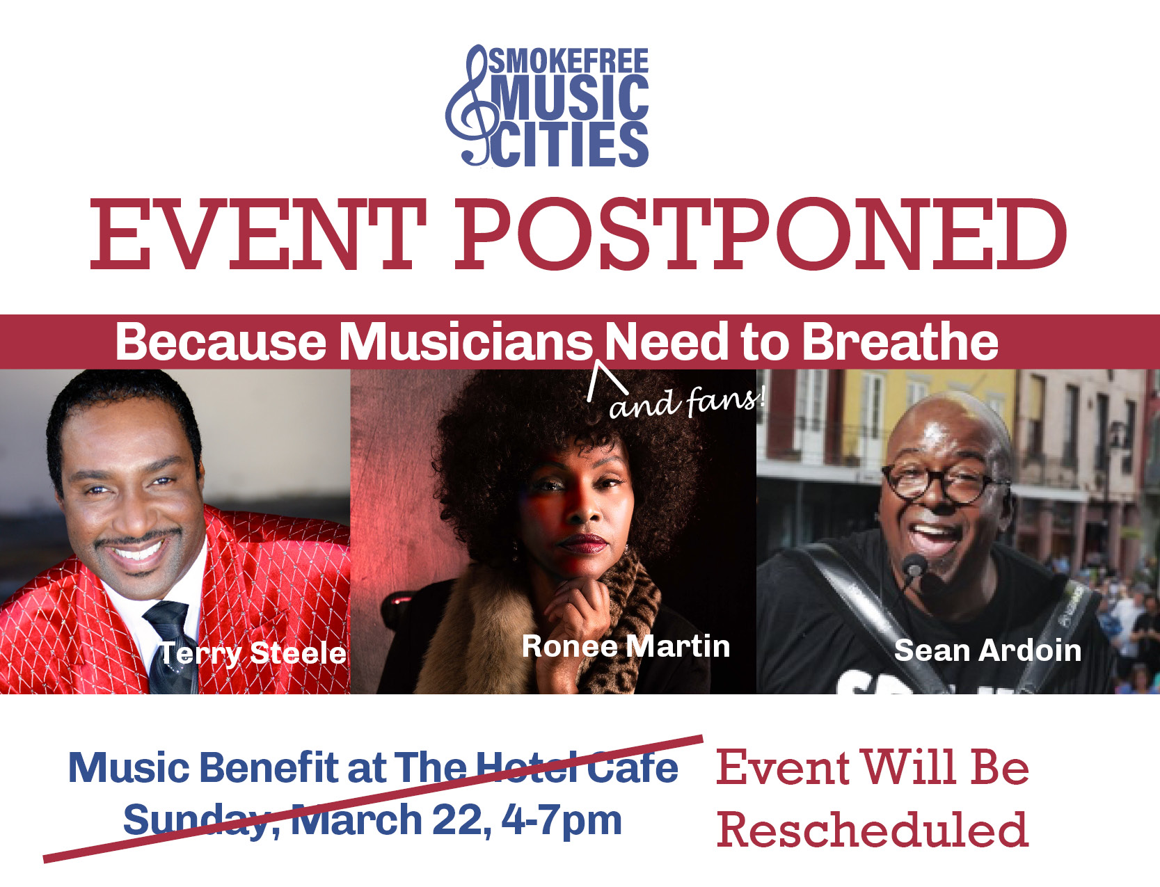 March 22 2020 event postponed